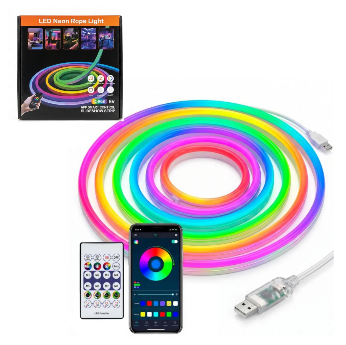 Cinta Neon LED RGB de 5 metros